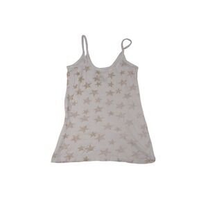 Y2K No Boundaries White Glitter Star Print Spaghetti‎ Strap Camisole Top S 3-5